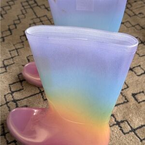 Cat & Jack Kids Rainbow Gradient Rain Boots - Pastel Pink, Purple, Blue, Yellow